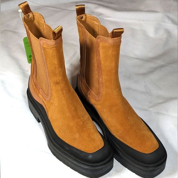 New Sam Edelman Luila Chelsea Suede Leather Boots Water Repellent Size 10 - Picture 3 of 11
